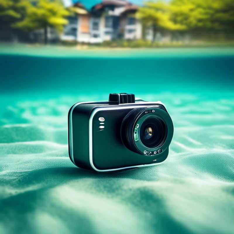 A close-up of an underwater camera or action camera, ready to capture the vibrant beauty of the underwater world.