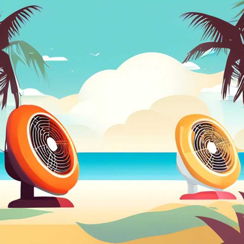 A portable fan and cooling towel, perfect for staying cool in hot climates.