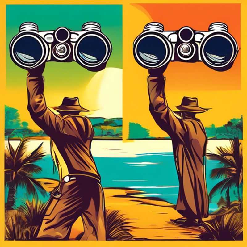 A pair of high-powered binoculars, ready for adventure on a safari.