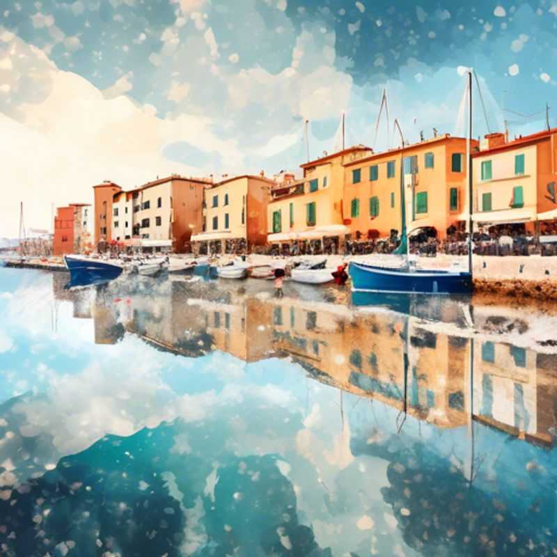 Three foodie couples strolling through the charming seaside streets of Alghero, Italy, taking in the cozy winter atmosphere and local culinary delights during their 2-week gastronomic adventure.